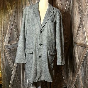 Tweed Top Coat Large Black by Banana Republic